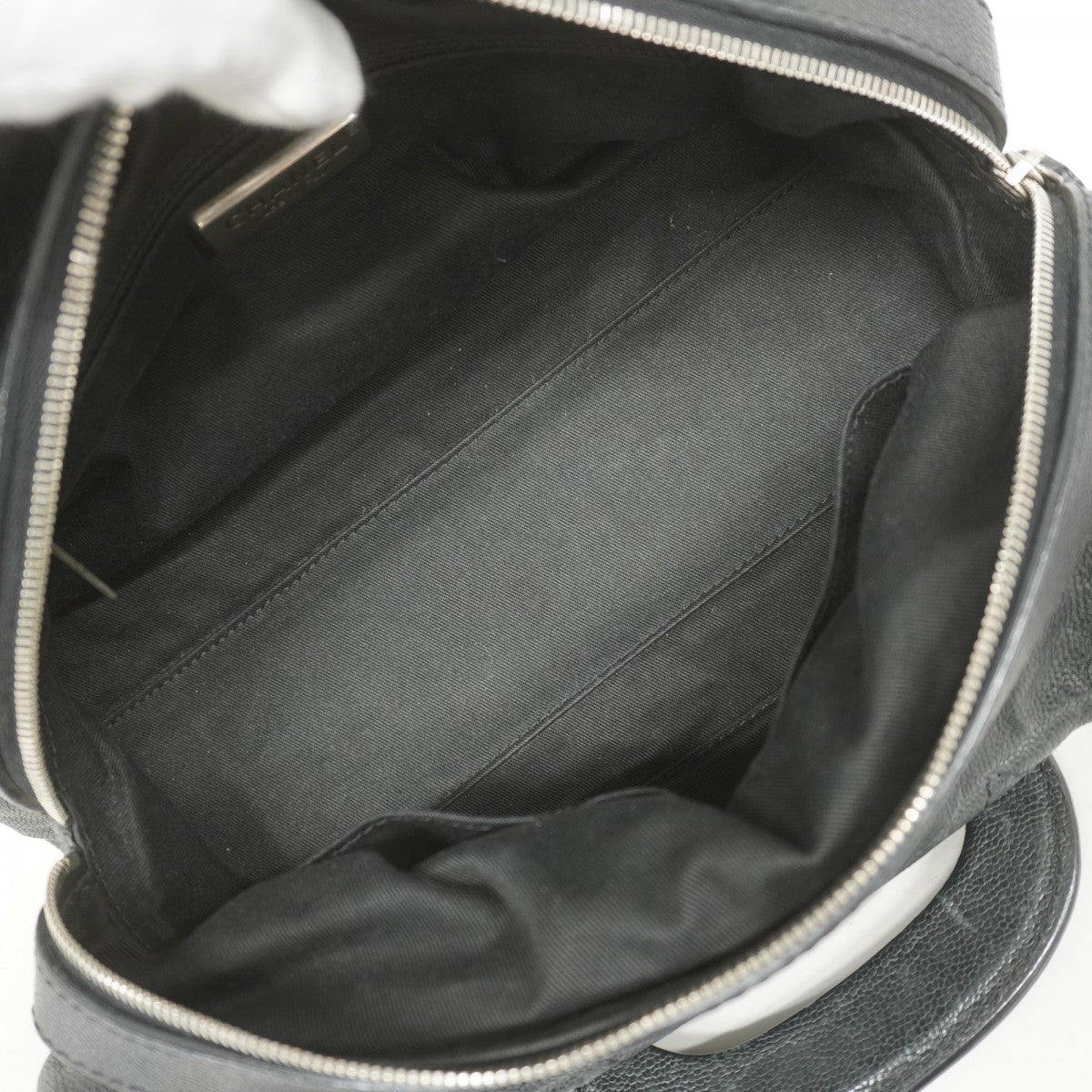 ★SALE【5ge5652-h】シャネル ハンドバッグ ワイルドステッチ キャビアスキン ブラック シルバー金具【中古】レディース