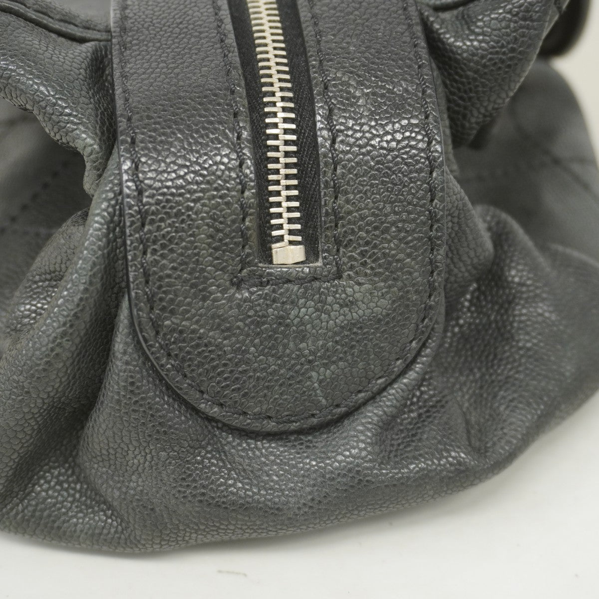 ★SALE【5ge5652-h】シャネル ハンドバッグ ワイルドステッチ キャビアスキン ブラック シルバー金具【中古】レディース