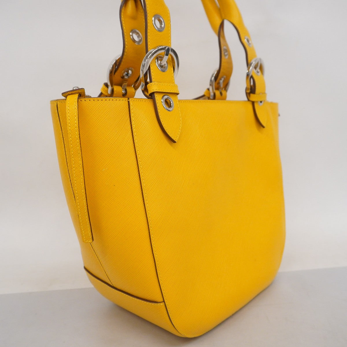 ★SALE【5ge5733-h】サルヴァトーレフェラガモ ハンドバッグ レザー イエロー シルバー金具【中古】レディース