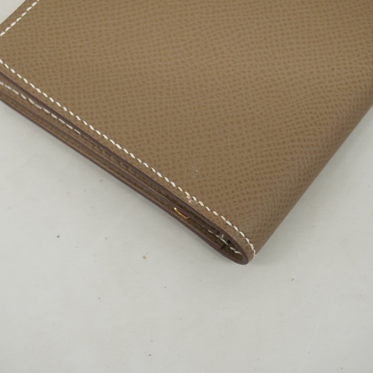【5ge5811-h】エルメス 長財布 ベアンスフレ ヴォーエプソン エトゥープ ゴールド金具 C刻印【中古】メンズ レディース ユニセックス