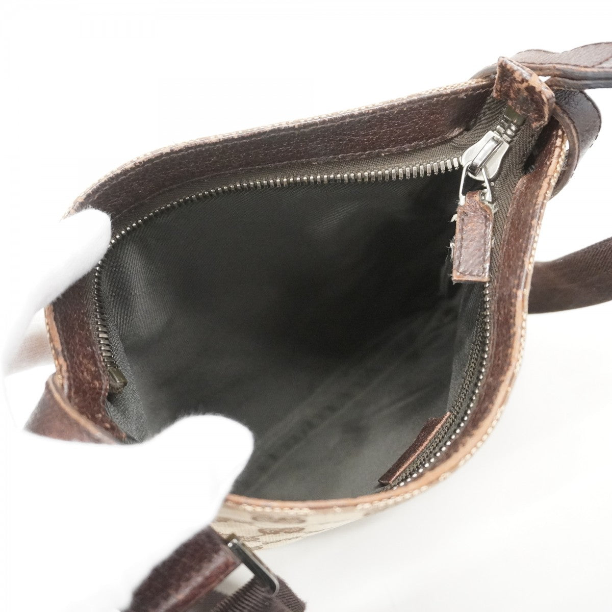 ★SALE【5ge5831-h】グッチ ショルダーバッグ GGキャンバス 122793 キャンバス ベージュ ブラウン シルバー金具【中古】レディース
