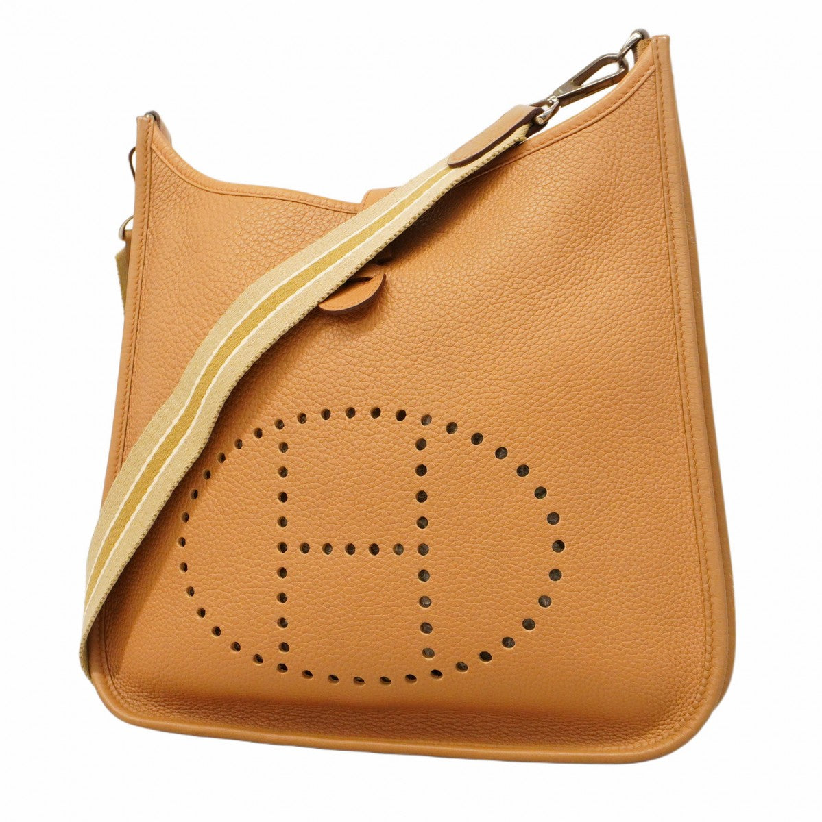 ★SALE【5ge5842-h】エルメス ショルダーバッグ エヴリン1PM トリヨンクレマンス タバックキャメル シルバー金具 □L刻印【中古】レディース