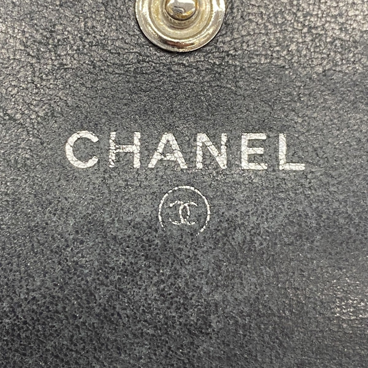 【5ge5890-h】シャネル 長財布 カメリア ラムスキン ブラック シルバー金具【中古】レディース