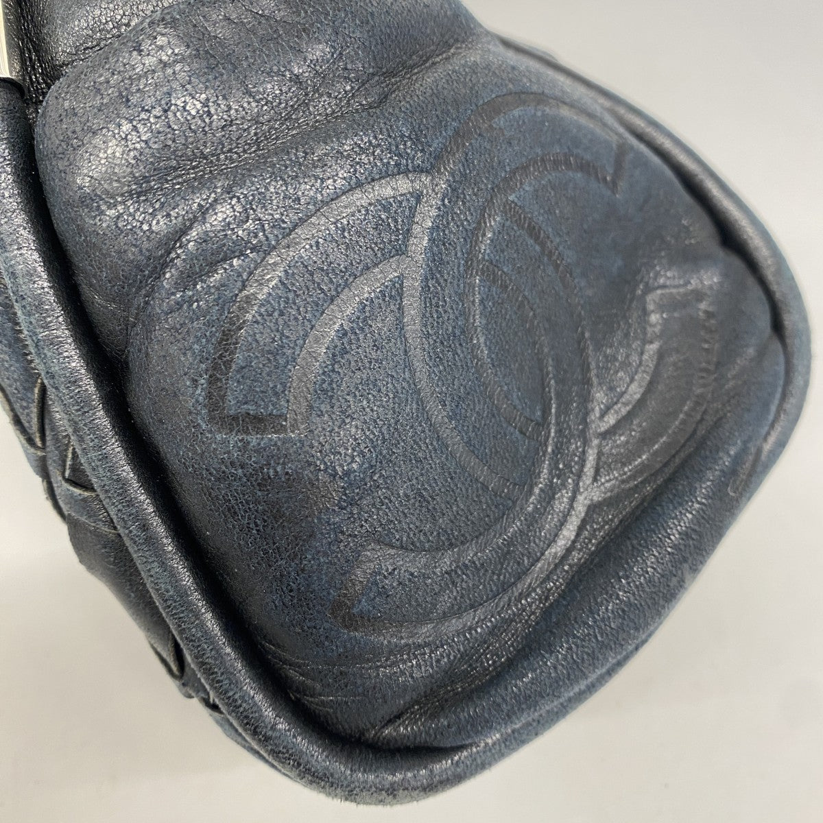 【5ge5891-h】シャネル ショルダーバッグ チェーンショルダー ラムスキン ブラック シルバー金具【中古】レディース