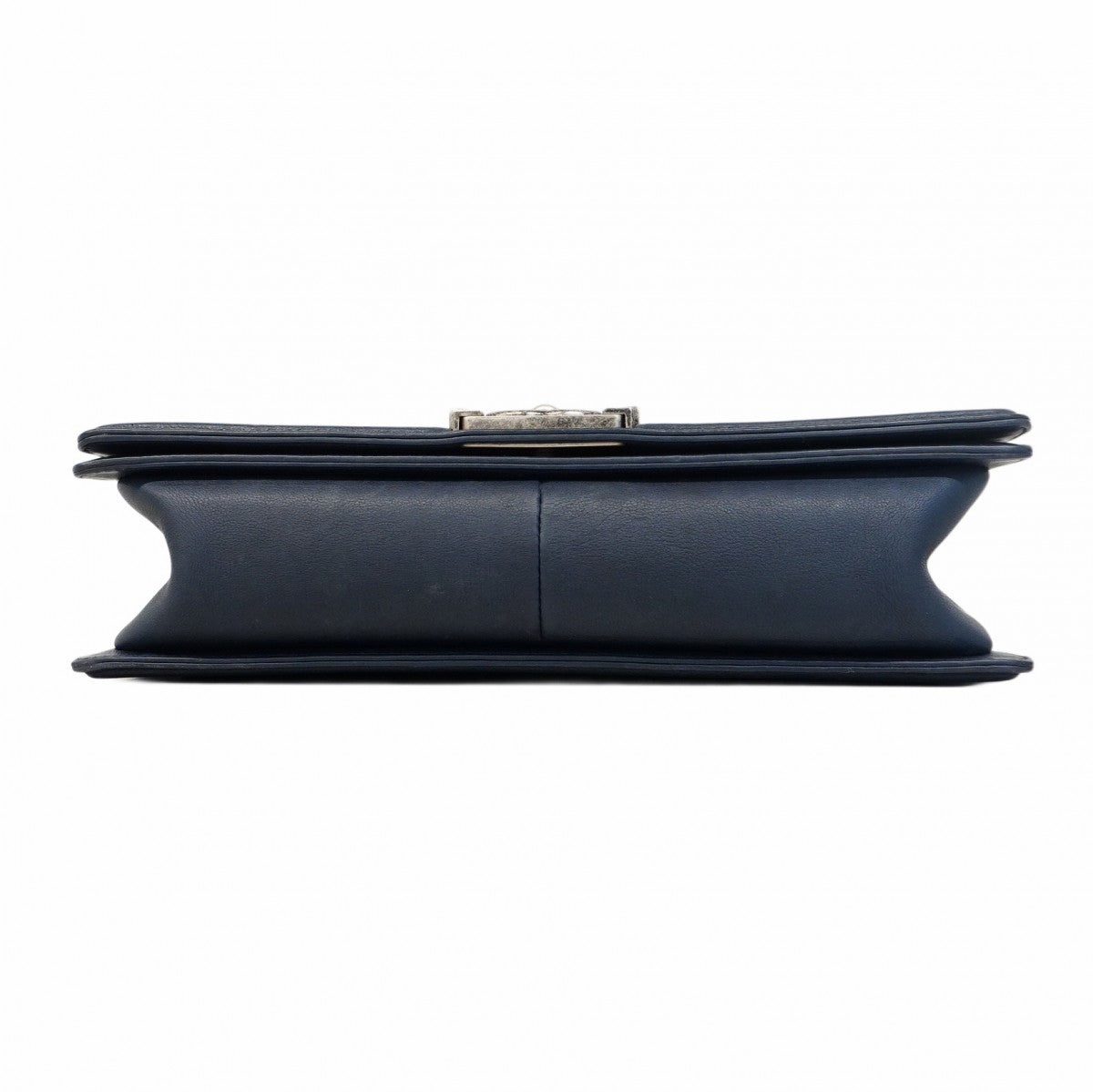 ★SALE【5ge6334-h】シャネル ショルダーバッグ ボーイシャネル/ワイルドステッチ チェーンショルダー レザー ネイビー シルバー金具【中古】レディース