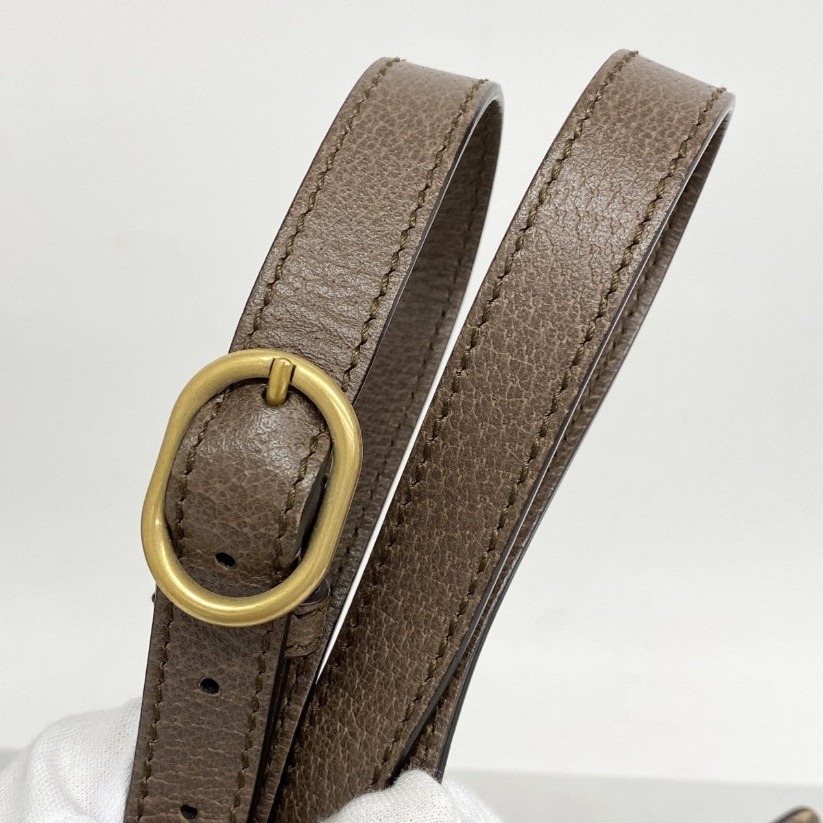 ★SALE【5ge6366-h】グッチ ショルダーバッグ GGスプリーム/シェリーライン 523354 PVC ブラウン ゴールド金具【中古】レディース