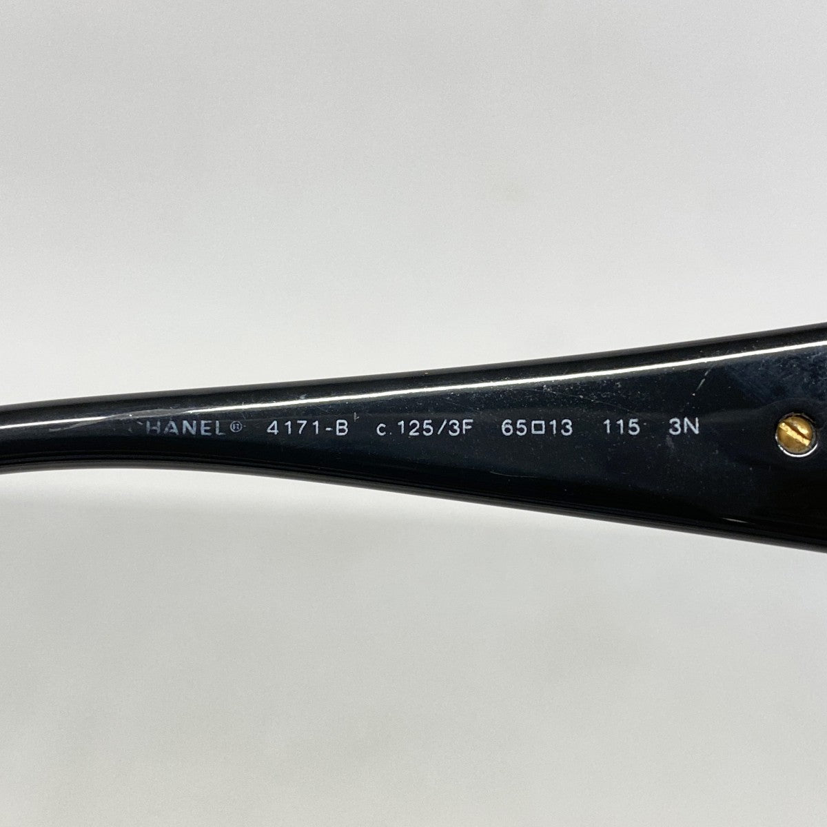 【5ge6370-h】シャネル サングラス 4171-B プラスチック ブラック ゴールド金具【中古】レディース