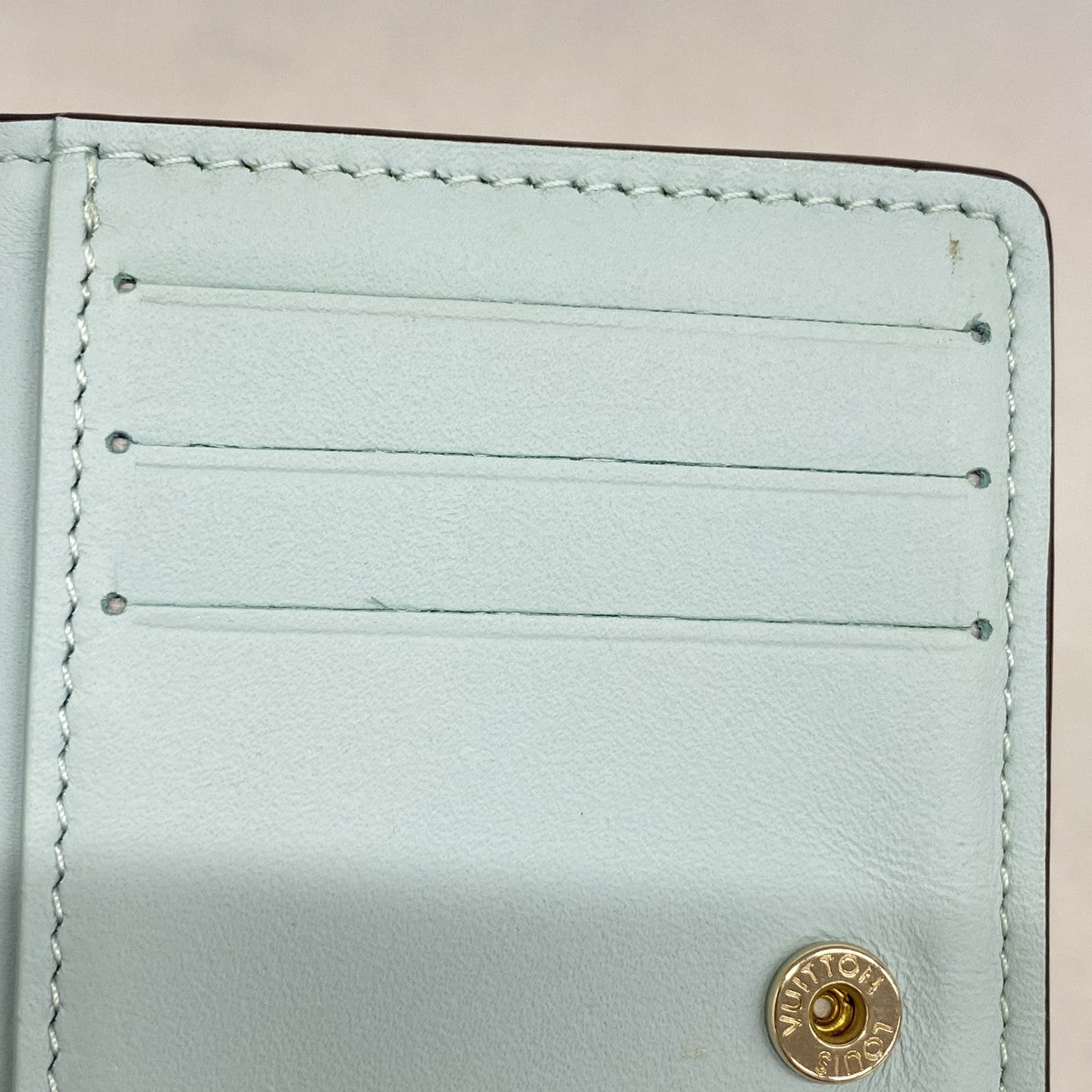 【5ge6373-h】ルイヴィトン 財布 マヒナ ポルトフォイユクレア M83502 ミネラルブルー【中古】レディース