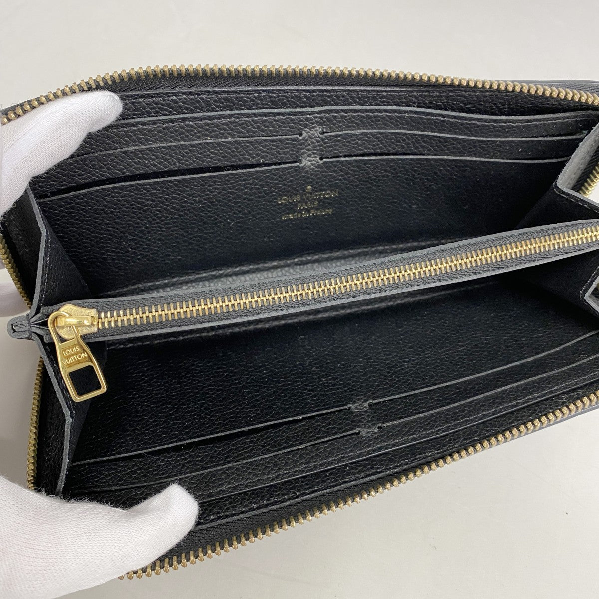 【5ge6374-h】ルイヴィトン 長財布 モノグラム・アンプラント ポルトフォイユクレマンス M60171 ノワール【中古】レディース