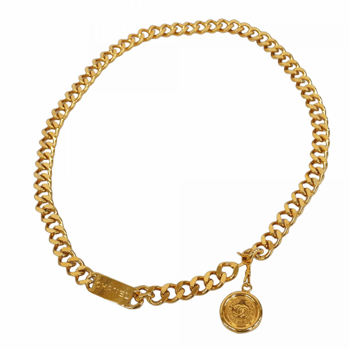 CHANEL シャネル チェーン ゴールドカラー ベルト/ネックレス a_049 CHANEL #apzb シャネル ベルト チェーンベルト ゴールド 黒