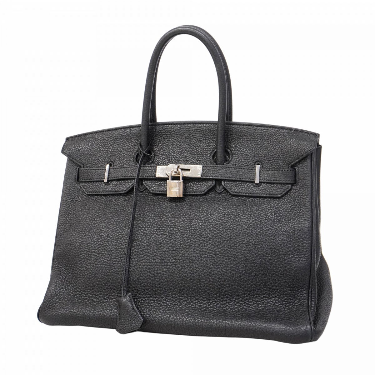【5ha0185-h】エルメス ハンドバッグ バーキン35 トゴ ブラック シルバー金具 □N刻印【中古】レディース