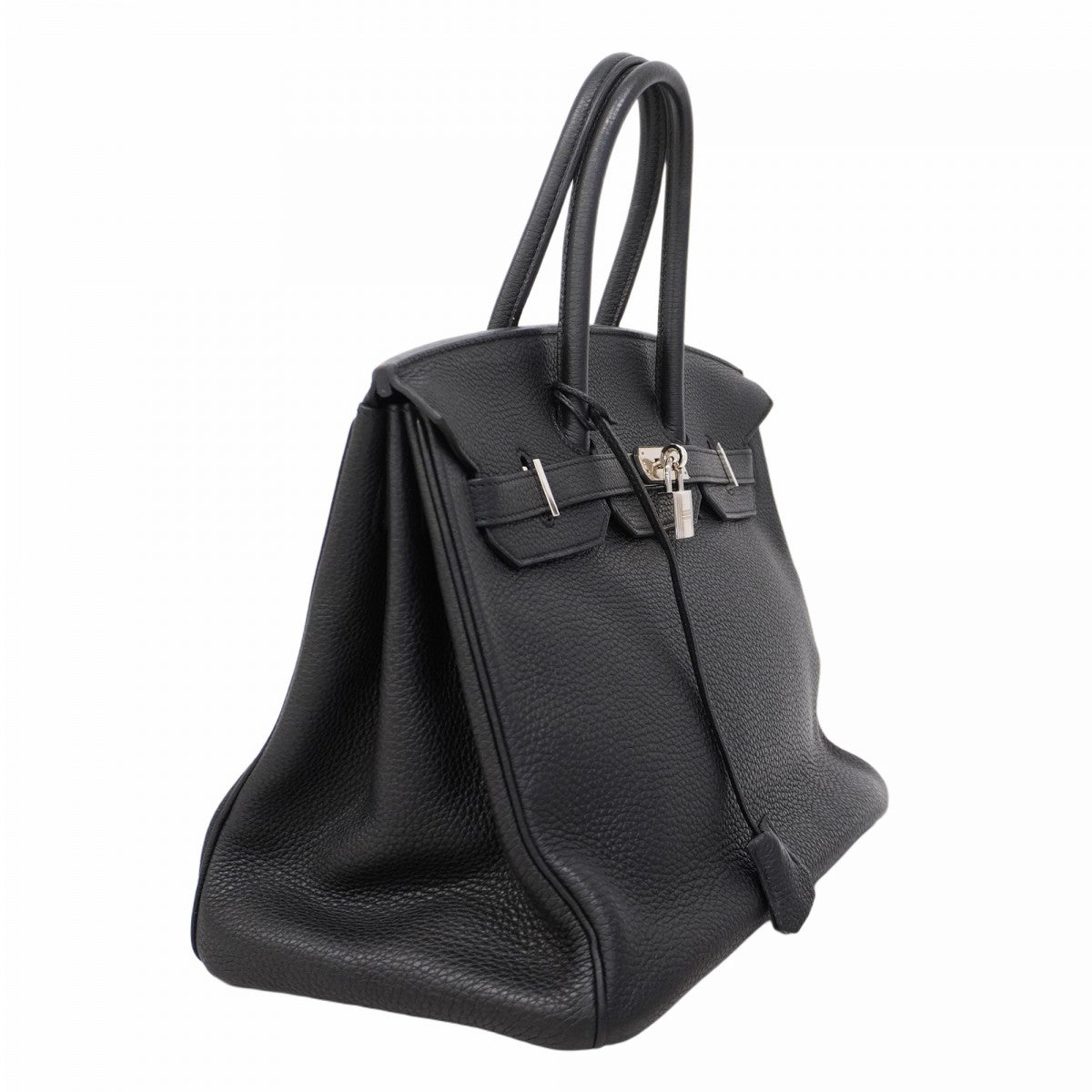 【5ha0185-h】エルメス ハンドバッグ バーキン35 トゴ ブラック シルバー金具 □N刻印【中古】レディース