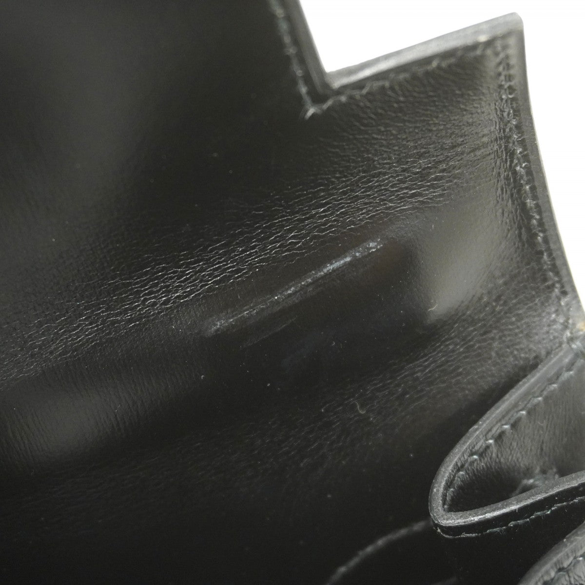 ★SALE【5hb0561-h】エルメス ハンドバッグ ケリー28 ボックスカーフ ブラック ゴールド金具 ○R刻印【中古】レディース
