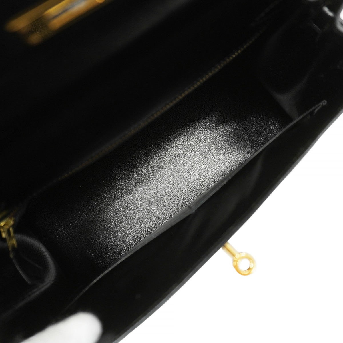 ★SALE【5hb0561-h】エルメス ハンドバッグ ケリー28 ボックスカーフ ブラック ゴールド金具 ○R刻印【中古】レディース