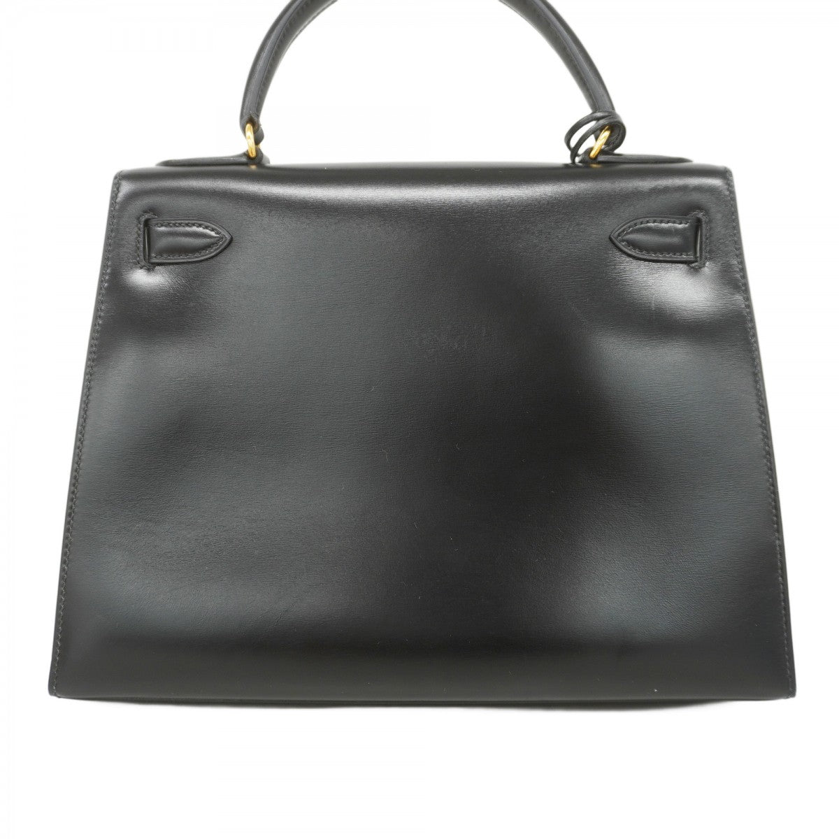 ★SALE【5hb0561-h】エルメス ハンドバッグ ケリー28 ボックスカーフ ブラック ゴールド金具 ○R刻印【中古】レディース