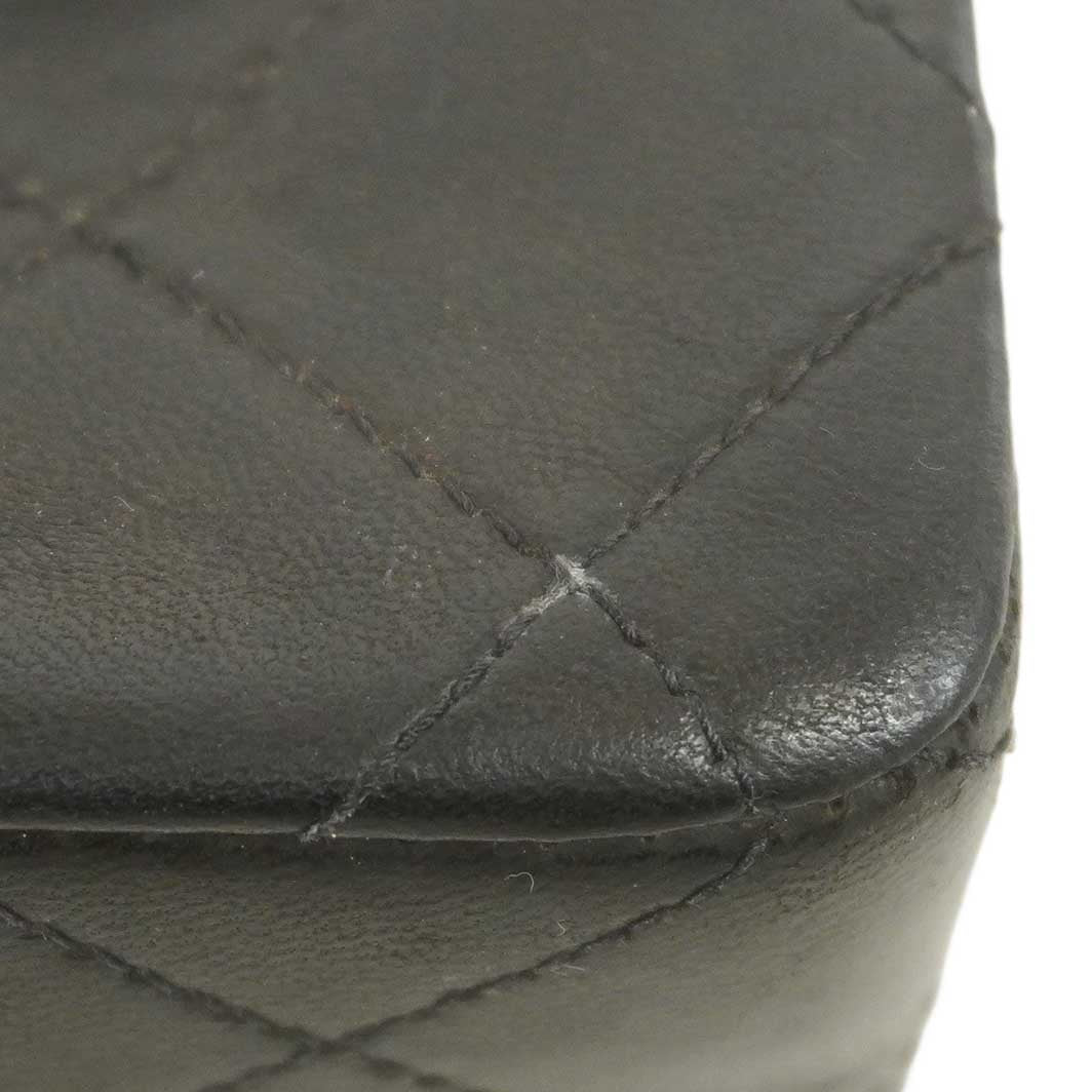 ★SALE【5hb0572-h】シャネル ショルダーバッグ マトラッセ Wフラップ Wチェーン ラムスキン ブラック ゴールド金具【中古】レディース