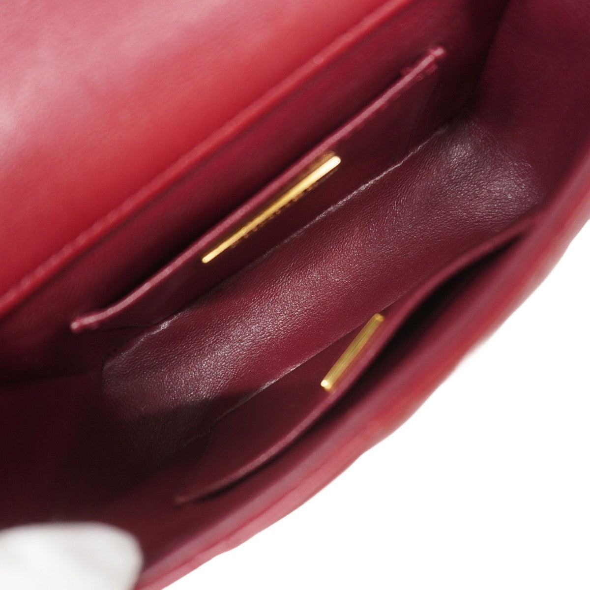 ★最終価格★SALE【5hb1001-h】シャネル ショルダーバッグ ミニマトラッセ チェーンショルダー ラムスキン ボルドー ゴールド金具【中古】レディース
