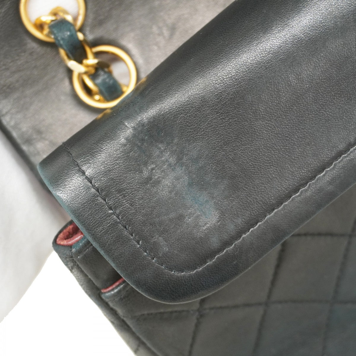 ★最終価格★SALE【5hb1002-h】シャネル ショルダーバッグ Wフラップ Wチェーン マトラッセ ラムスキン ブラック ゴールド金具【中古】レディース