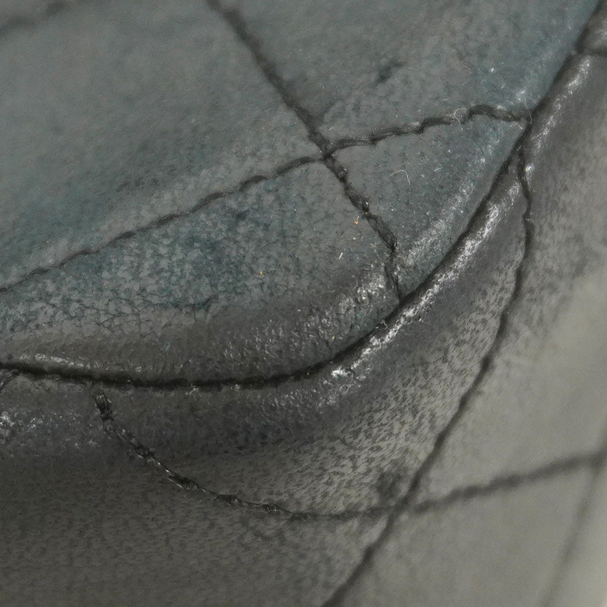★最終価格★SALE【5hb1002-h】シャネル ショルダーバッグ Wフラップ Wチェーン マトラッセ ラムスキン ブラック ゴールド金具【中古】レディース