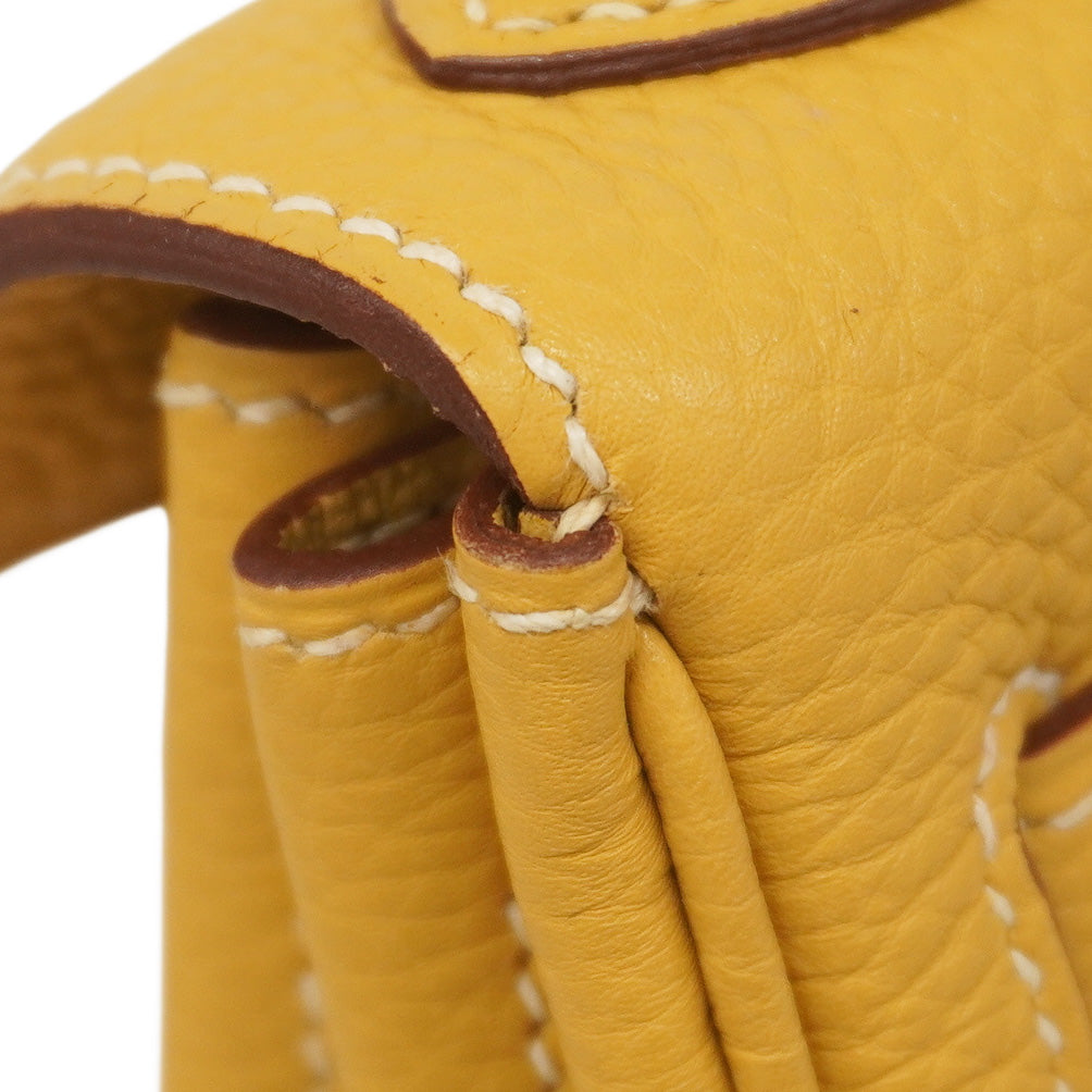 【5hb1074】エルメス ハンドバッグ ケリー28 トゴ カリー シルバー金具 □L刻印【中古】レディース