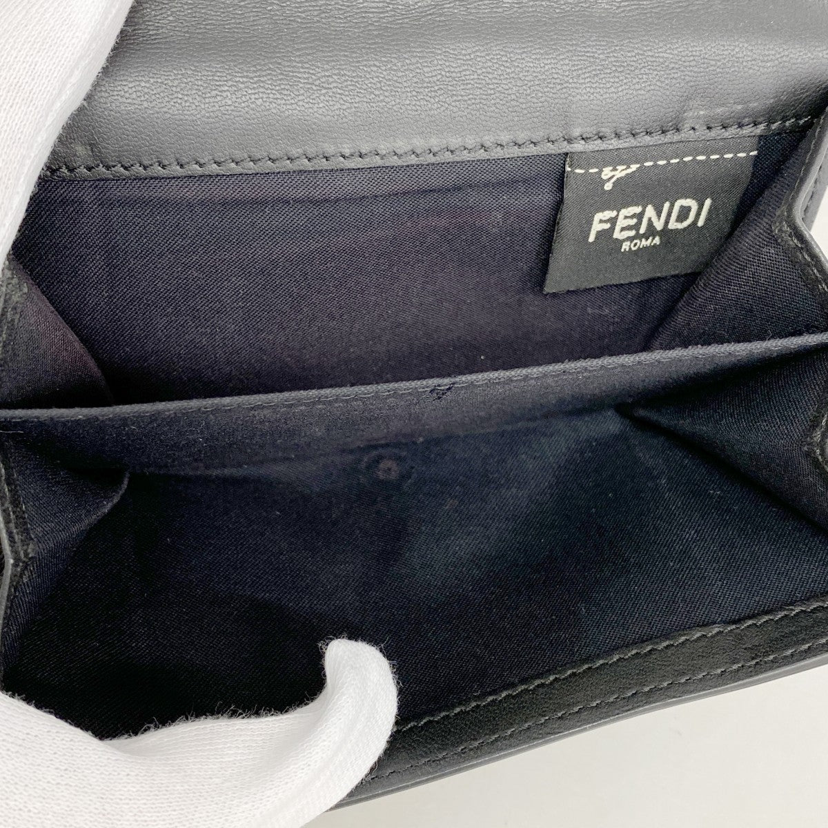 ★最終価格★SALE【5hb1598】フェンディ 財布 レザー ブラック ゴールド金具【中古】レディース