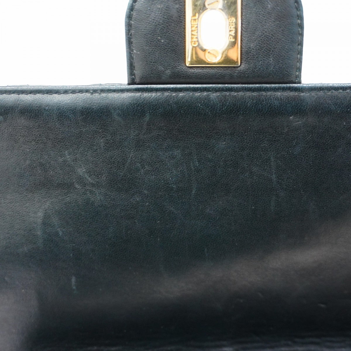 ★SALE【5hb1672-h】シャネル ショルダーバッグ マトラッセ Wフラップ Wチェーン ラムスキン ブラック ゴールド金具【中古】レディース