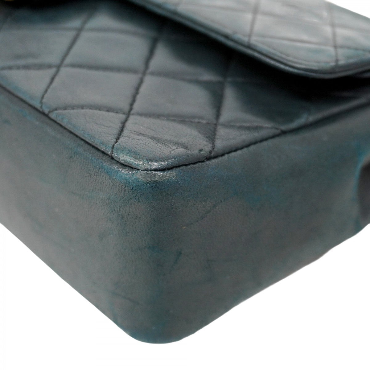 ★SALE【5hb1672-h】シャネル ショルダーバッグ マトラッセ Wフラップ Wチェーン ラムスキン ブラック ゴールド金具【中古】レディース