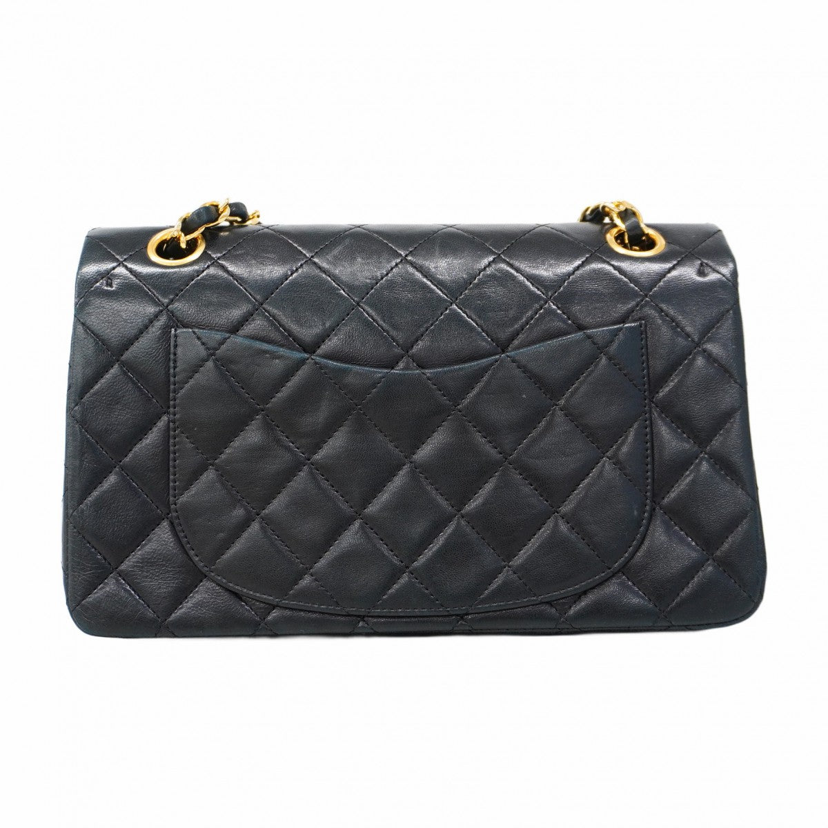 ★SALE【5hc1817-h】シャネル ショルダーバッグ マトラッセ Wフラップ Wチェーン ラムスキン ブラック ゴールド金具【中古】レディース