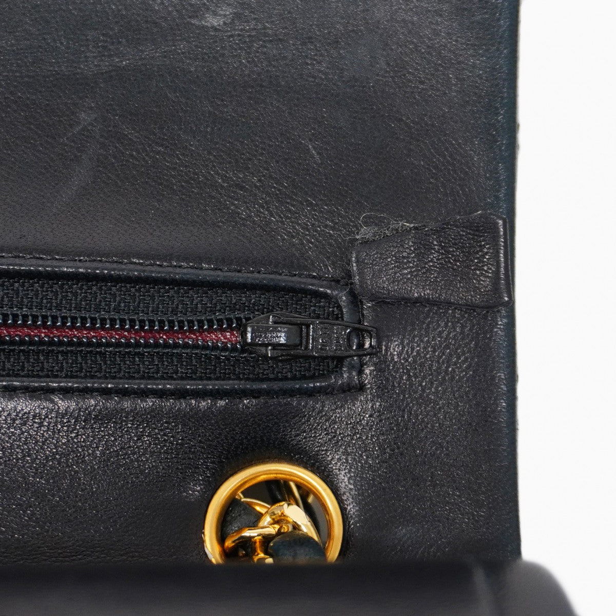 ★SALE【5hc1817-h】シャネル ショルダーバッグ マトラッセ Wフラップ Wチェーン ラムスキン ブラック ゴールド金具【中古】レディース