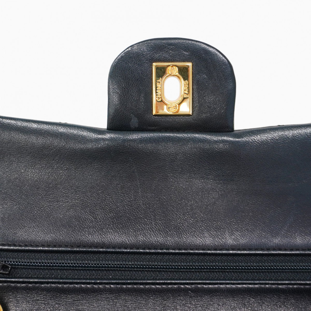 ★SALE【5hc1817-h】シャネル ショルダーバッグ マトラッセ Wフラップ Wチェーン ラムスキン ブラック ゴールド金具【中古】レディース