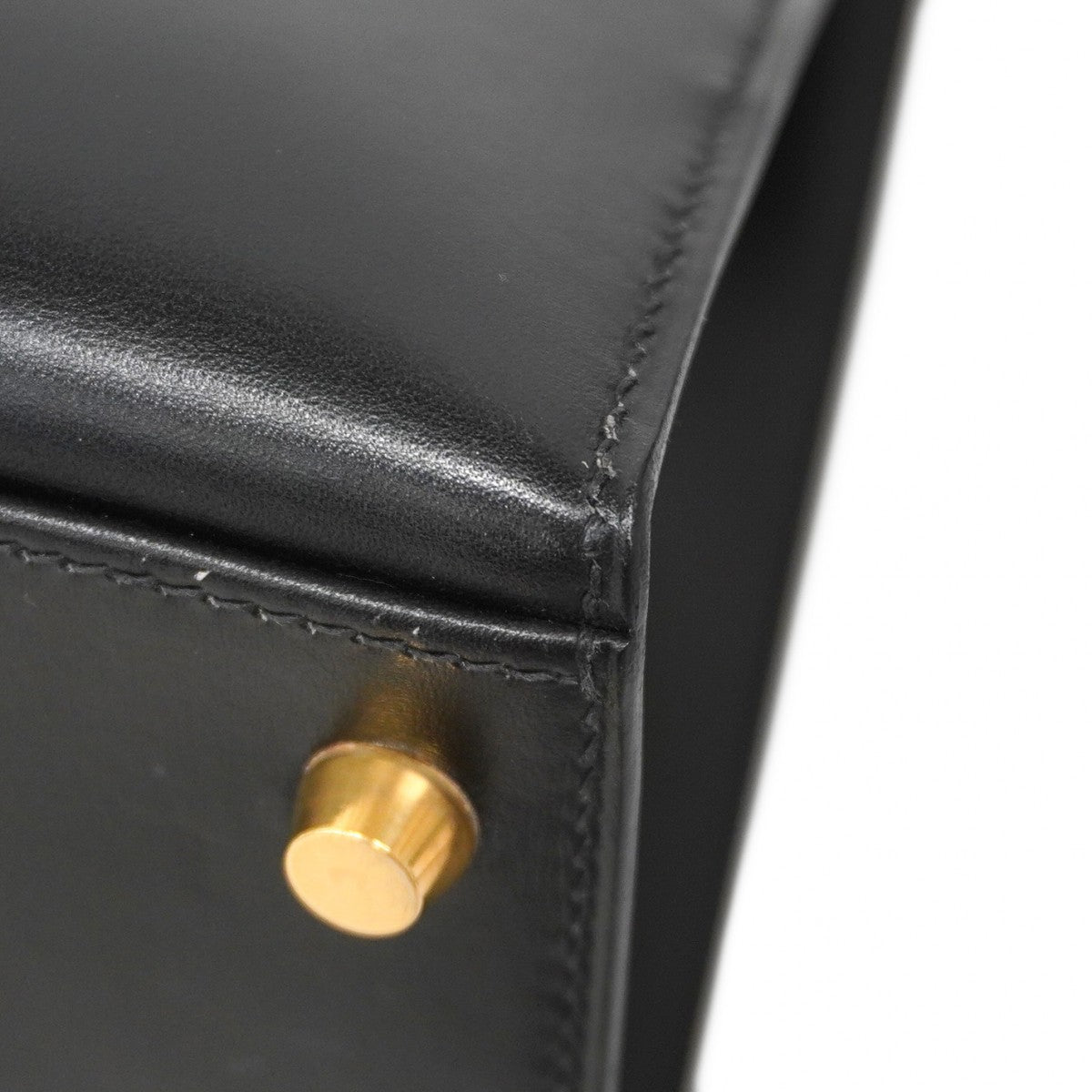 【5hc1916-h】エルメス ハンドバッグ ケリー28 ボックスカーフ ブラック ゴールド金具 □P刻印【中古】レディース