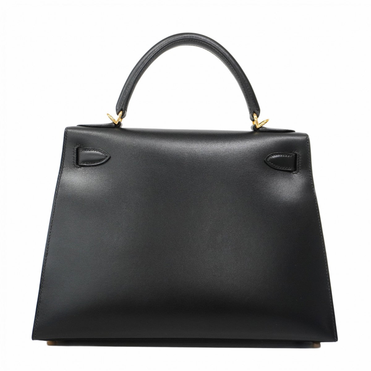 【5hc1916-h】エルメス ハンドバッグ ケリー28 ボックスカーフ ブラック ゴールド金具 □P刻印【中古】レディース