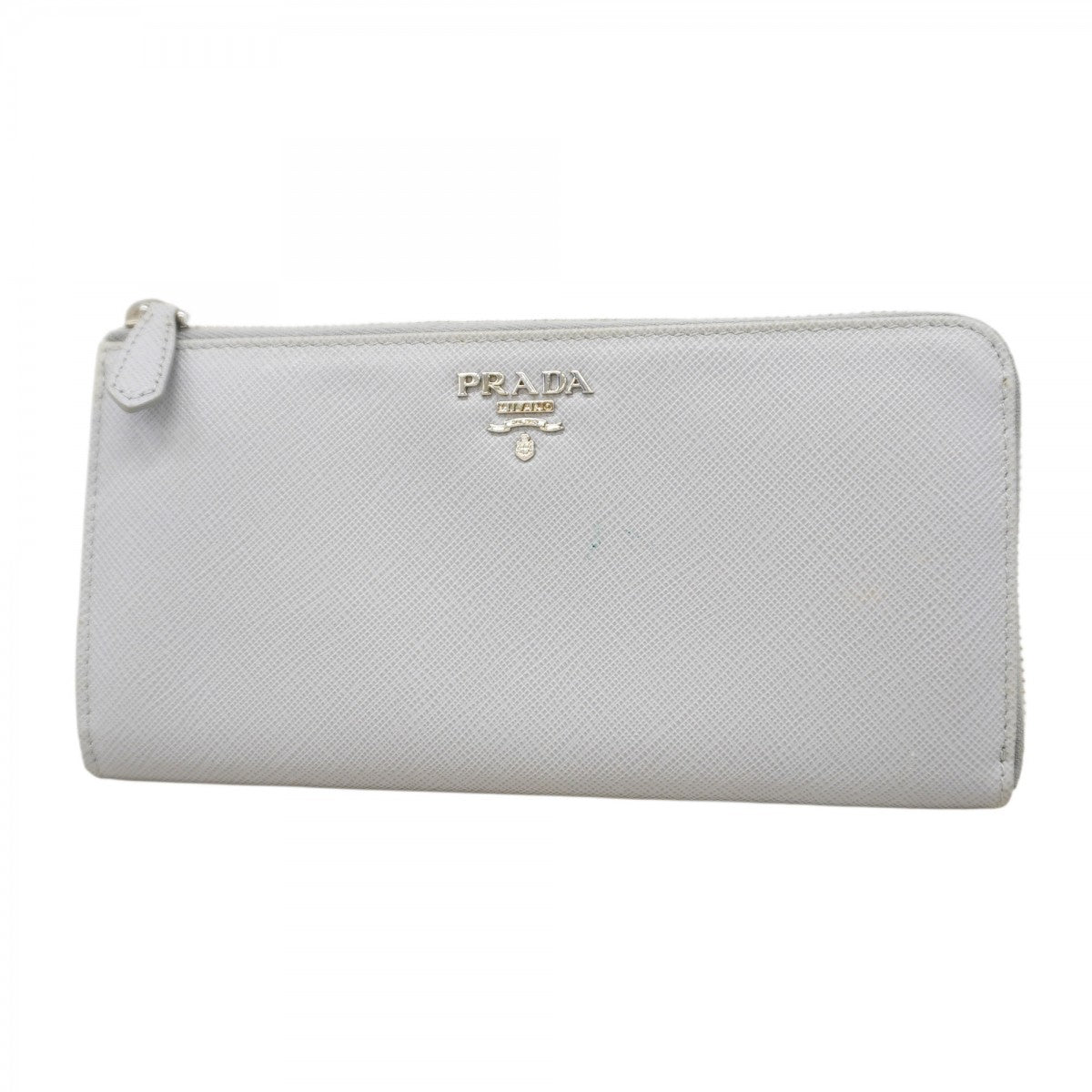 ★最終価格★SALE【5hc1936-h】プラダ 長財布 サフィアーノ レザー グレー シルバー金具【中古】レディース