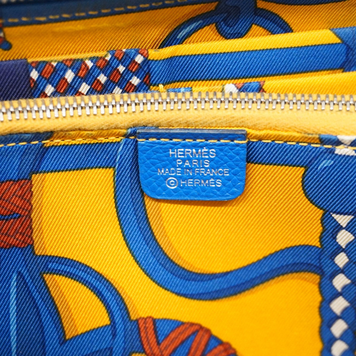 ★SALE【5hc1995-h】エルメス 長財布 アザップロングシルクイン ヴォーエプソン ブルーフランス シルバー金具 C刻印【中古】レディース