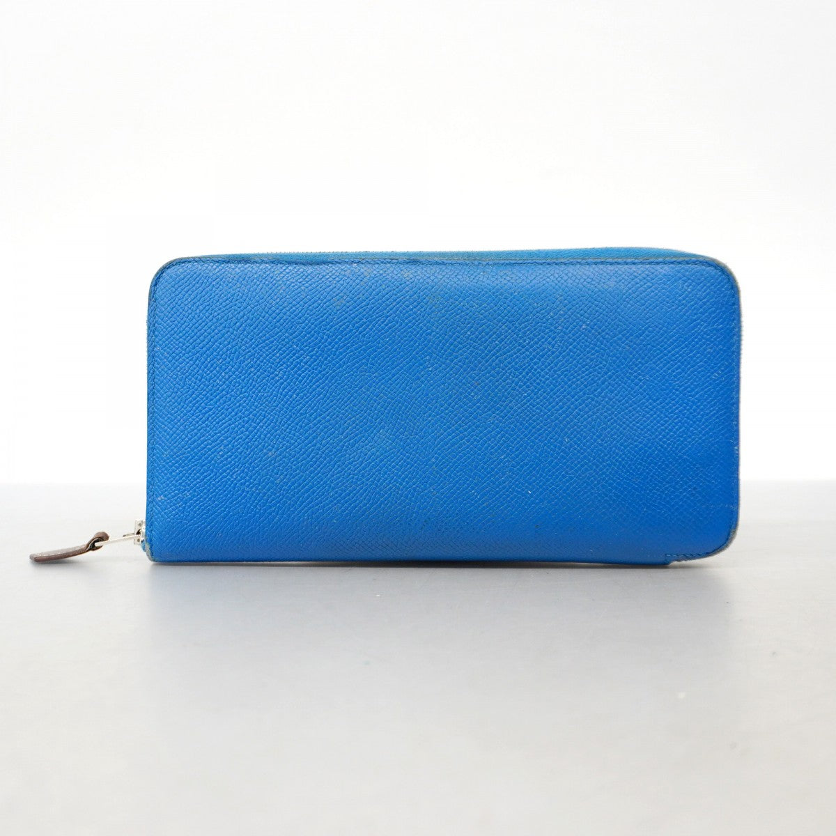 ★SALE【5hc1995-h】エルメス 長財布 アザップロングシルクイン ヴォーエプソン ブルーフランス シルバー金具 C刻印【中古】レディース