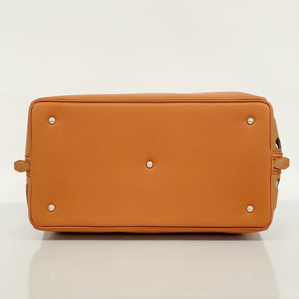 【5hc2264-h】エルメス ドッグキャリー トワルシェブロン オレンジ シルバー金具【中古】メンズ レディース ユニセックス