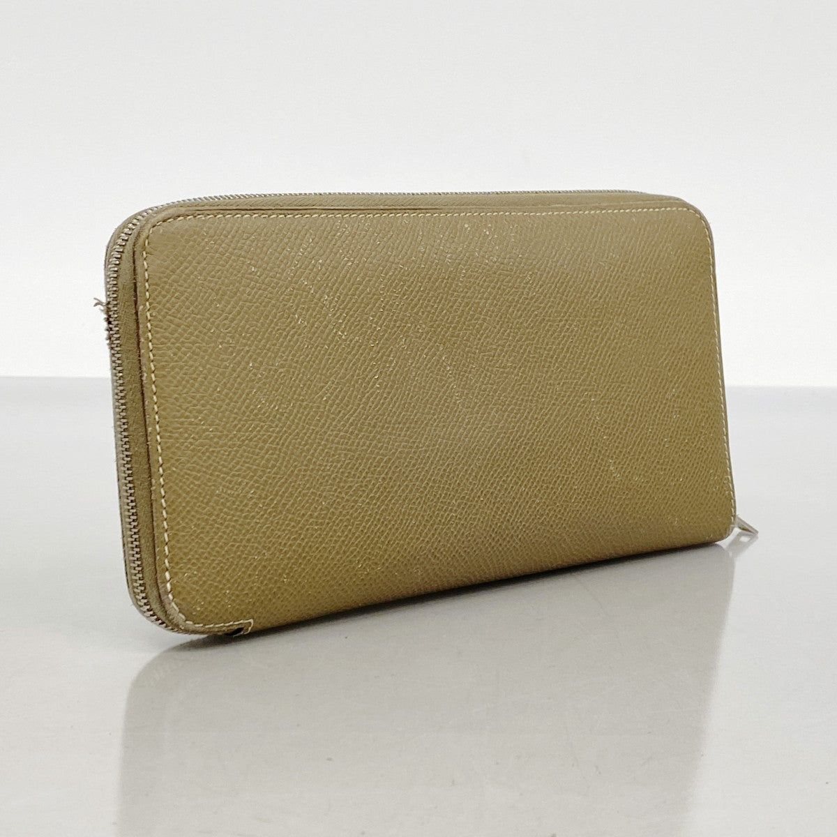 【5hc2305-h】エルメス 長財布 アザップロングシルクイン ヴォーエプソン エトゥープ シルバー金具 □R刻印【中古】レディース
