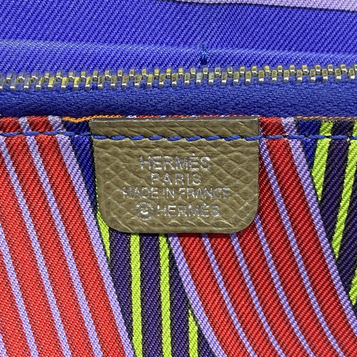 【5hc2305-h】エルメス 長財布 アザップロングシルクイン ヴォーエプソン エトゥープ シルバー金具 □R刻印【中古】レディース