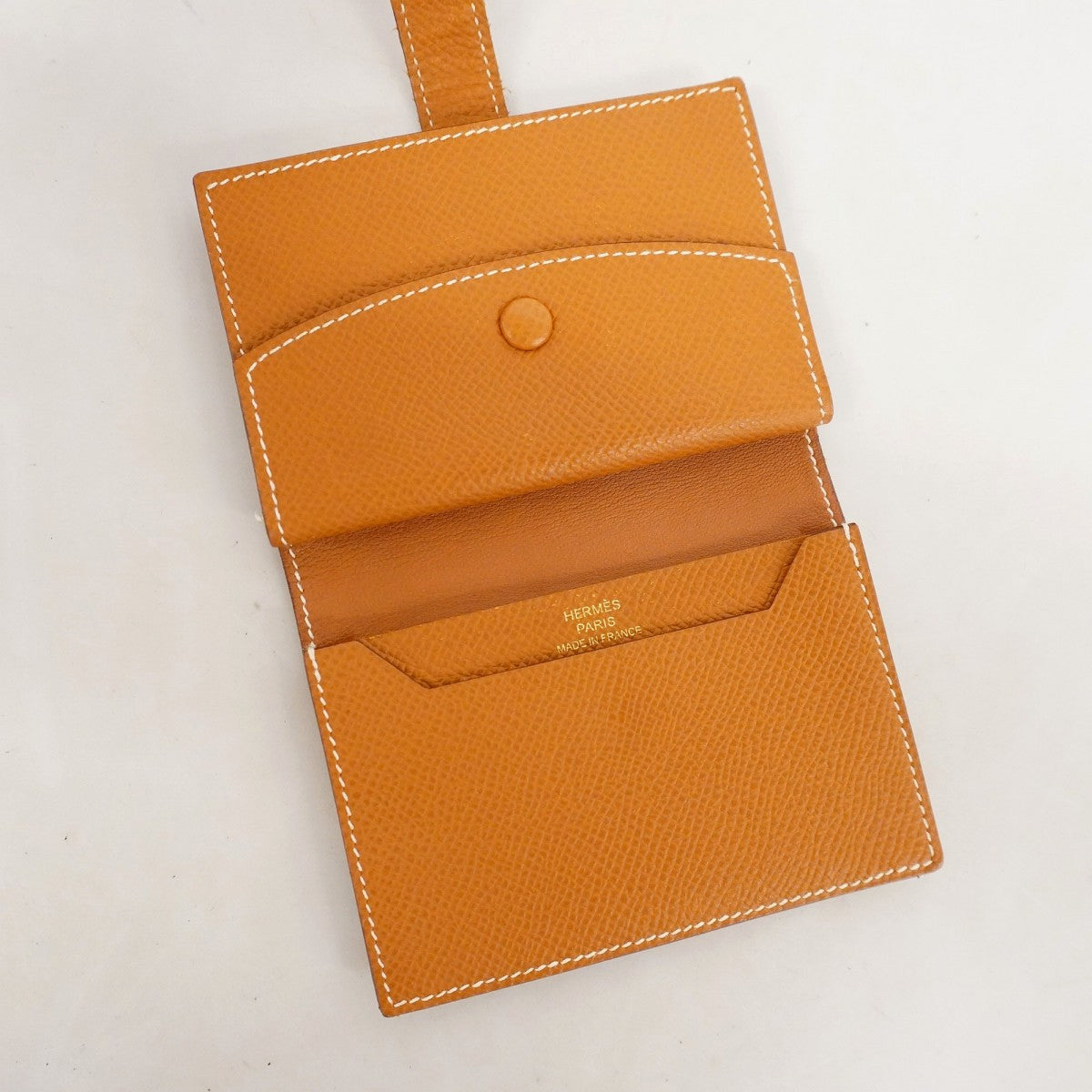 【5hc2399-h】エルメス コインケース ベアンミニ ヴォーエプソン ゴールド ゴールド金具 A刻印【中古】メンズ レディース ユニセックス