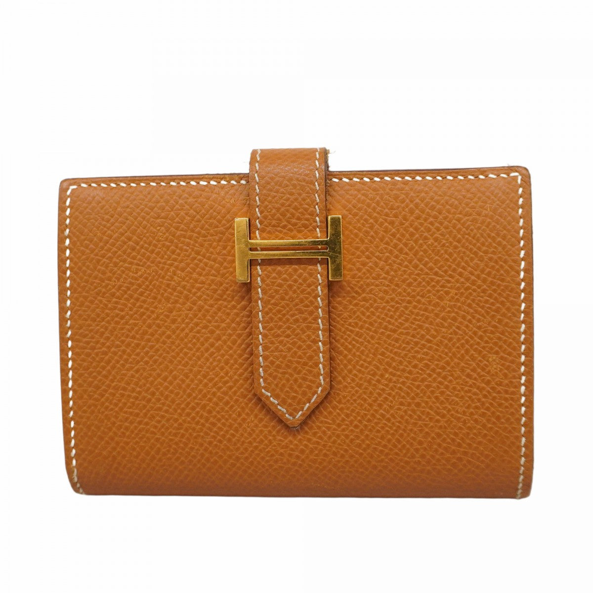 【5hc2399-h】エルメス コインケース ベアンミニ ヴォーエプソン ゴールド ゴールド金具 A刻印【中古】メンズ レディース ユニセックス