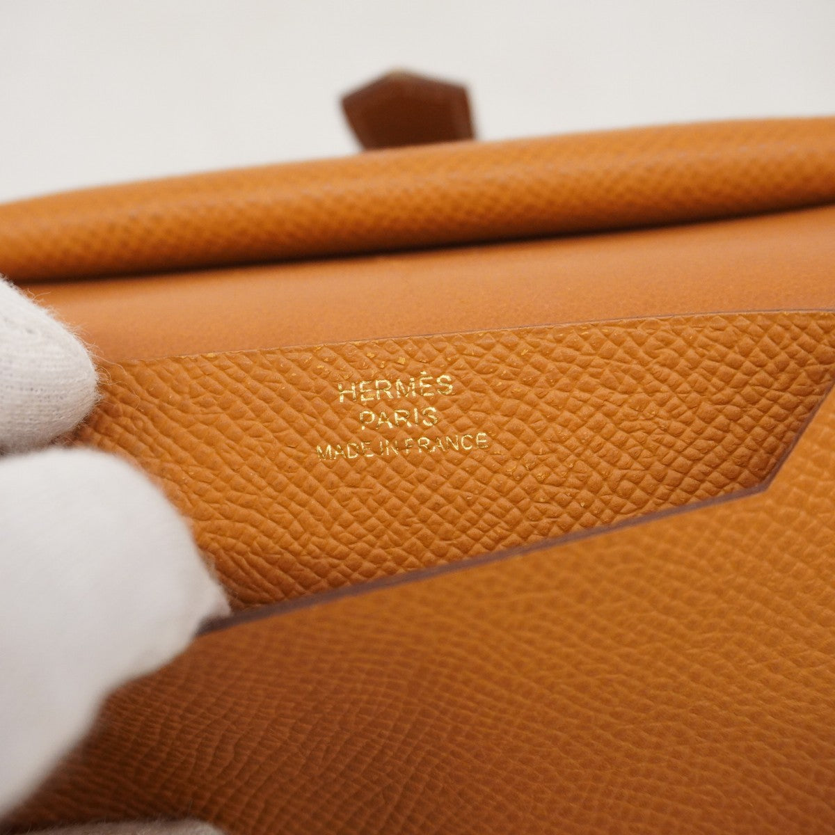 【5hc2399-h】エルメス コインケース ベアンミニ ヴォーエプソン ゴールド ゴールド金具 A刻印【中古】メンズ レディース ユニセックス