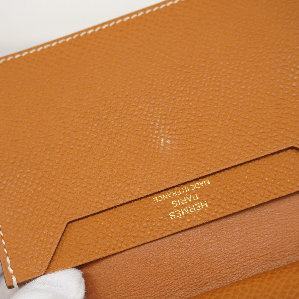 【5hc2399-h】エルメス コインケース ベアンミニ ヴォーエプソン ゴールド ゴールド金具 A刻印【中古】メンズ レディース ユニセックス