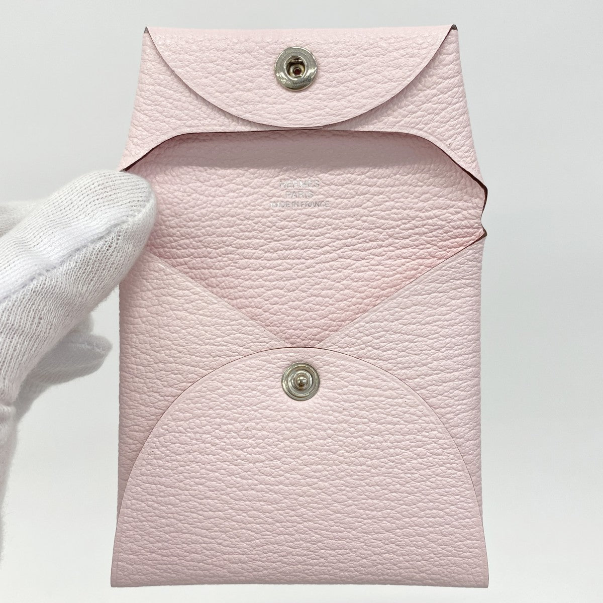 【5hc2417-h】エルメス コインケース バスティア シェーブル ローズダーリン シルバー金具 W刻印【中古】レディース