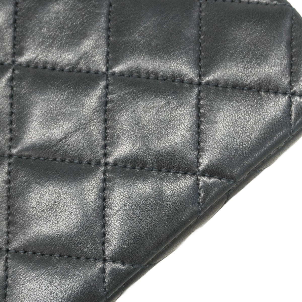 ★SALE【5hc2493-h】シャネル ショルダーバッグ マトラッセ Wフラップ Wチェーン ラムスキン ブラック ゴールド金具【中古】レディース