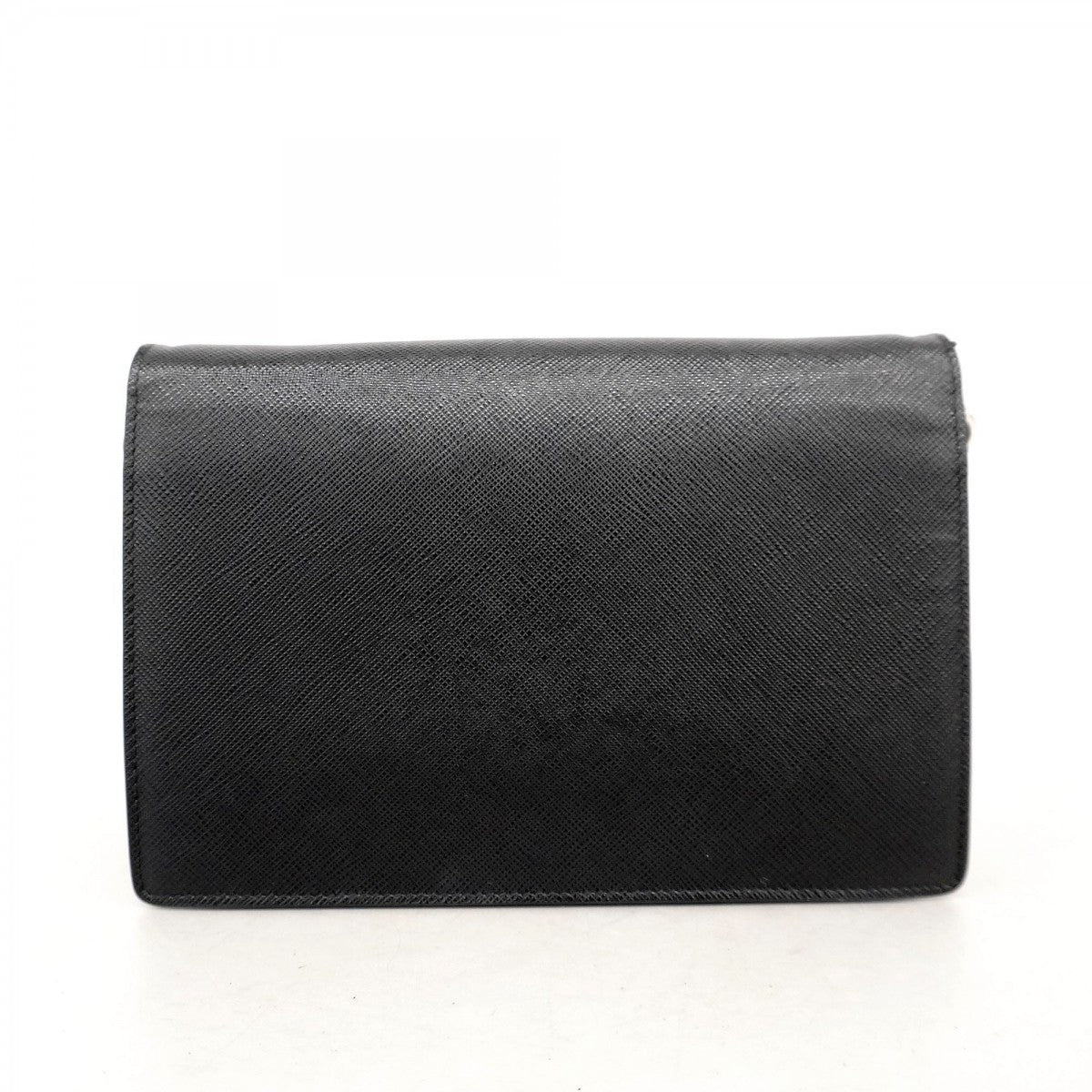 【5hc2614-h】プラダ ショルダーバッグ ミニエンベロープ レザー ブラック シルバー金具【中古】レディース