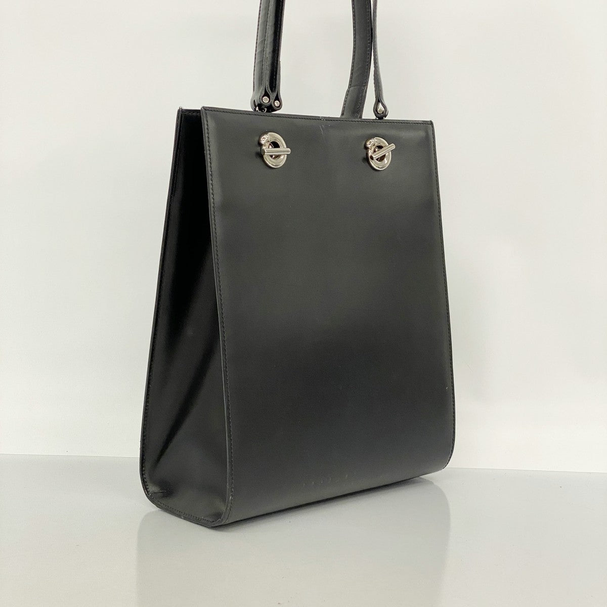 ★最終価格★SALE【5hc2920-h】カルティエ トートバッグ パンテール レザー ブラック シルバー金具【中古】レディース