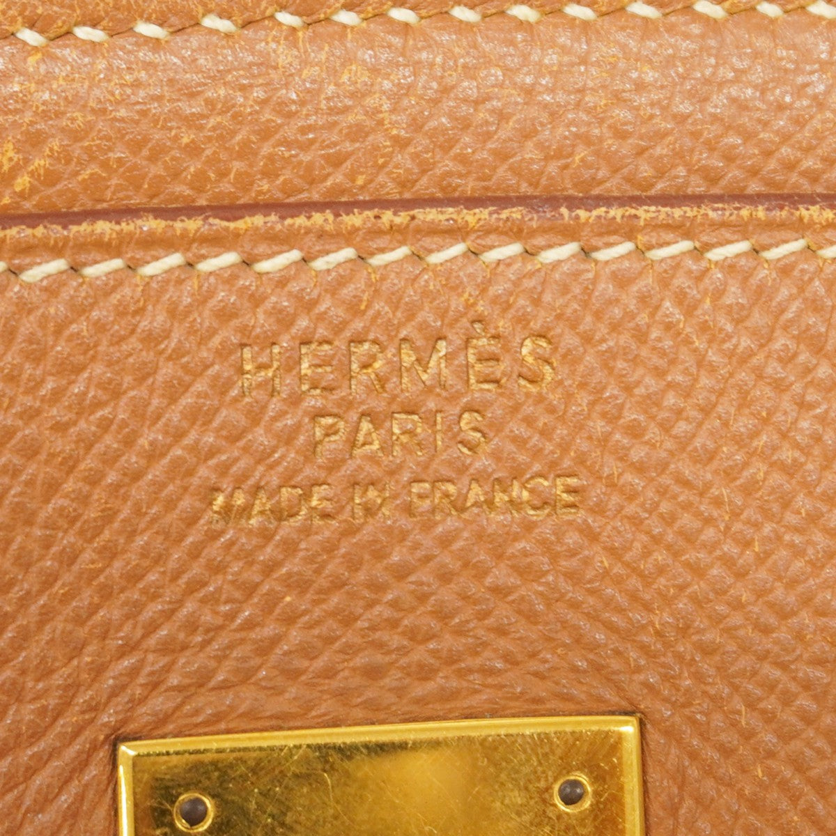 【5hc2980-h】エルメス ハンドバッグ バーキン40 ヴォーエプソン ゴールド ゴールド金具 □B刻印【中古】レディース