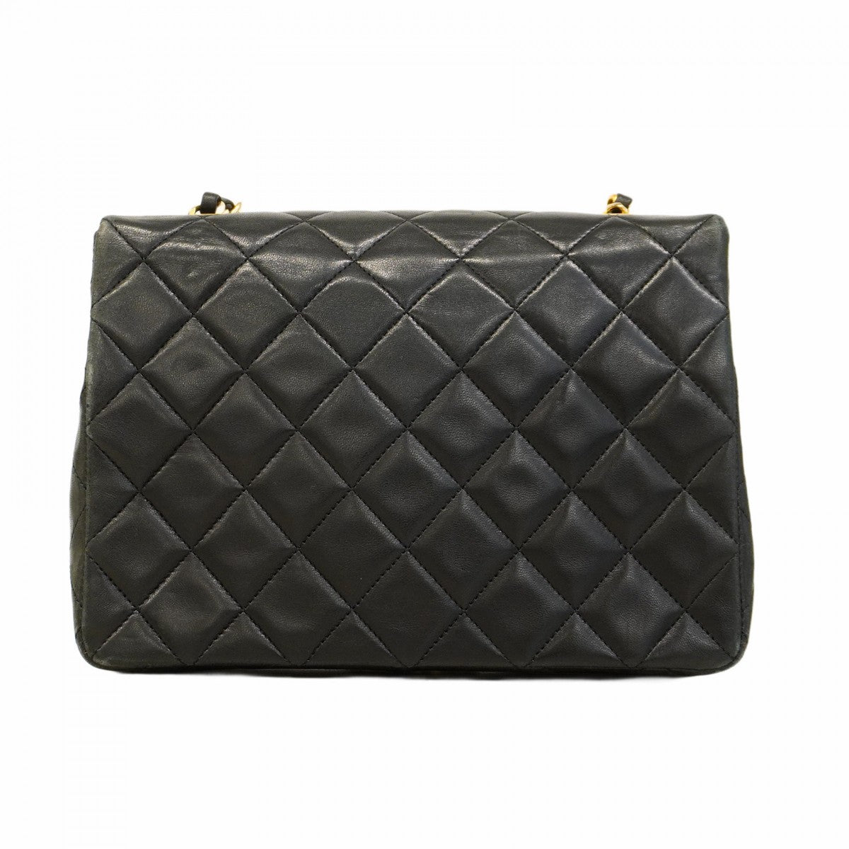 【5hd3219】シャネル ショルダーバッグ ミニマトラッセ チェーンショルダー ラムスキン ブラック ゴールド金具【中古】レディース