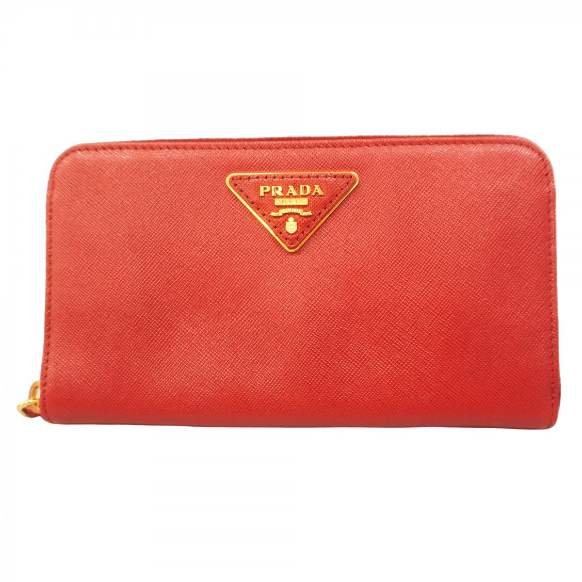 【5hd3464】プラダ 長財布 サフィアーノ レザー レッド ゴールド金具【中古】レディース