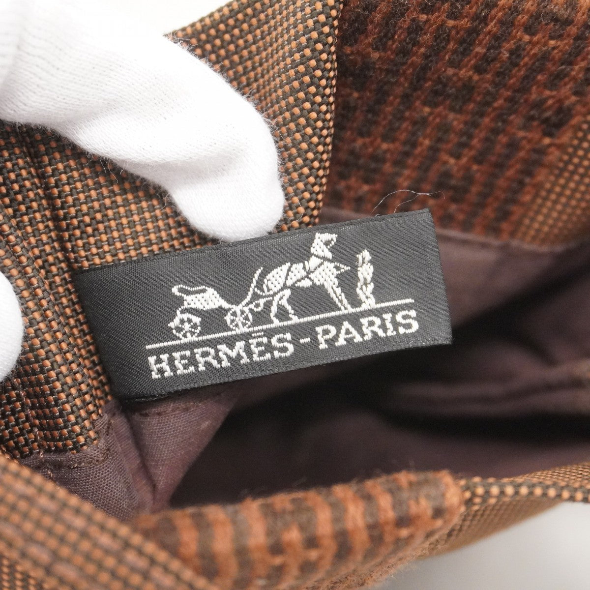 【5hd3610-h】エルメス ショルダーバッグ エールラインポシェット キャンバス ブラウン【中古】レディース